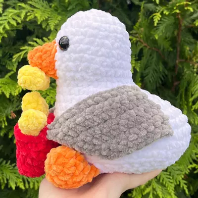 plant/🍟PDF CROCHET PATTERN: Seagull with a French Fry (NOT a physical product!)-3-thumbnail