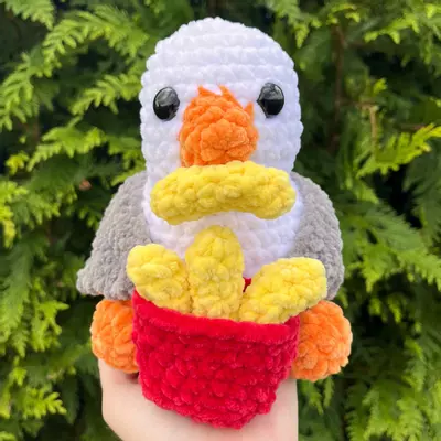 plant/🍟PDF CROCHET PATTERN: Seagull with a French Fry (NOT a physical product!)-2-thumbnail