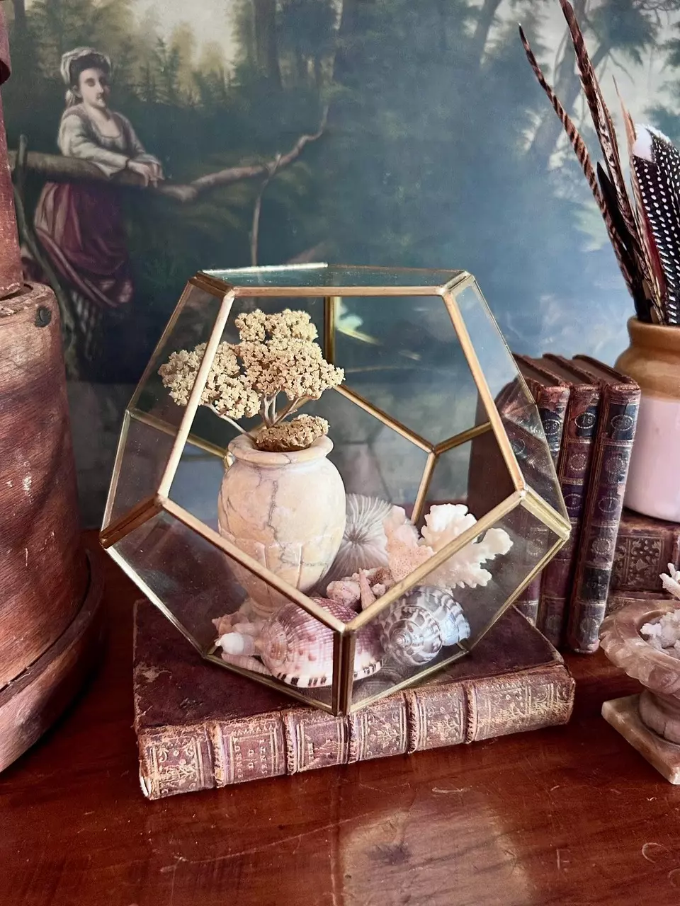 plant/Vintage Geometric Glass Display Box-0