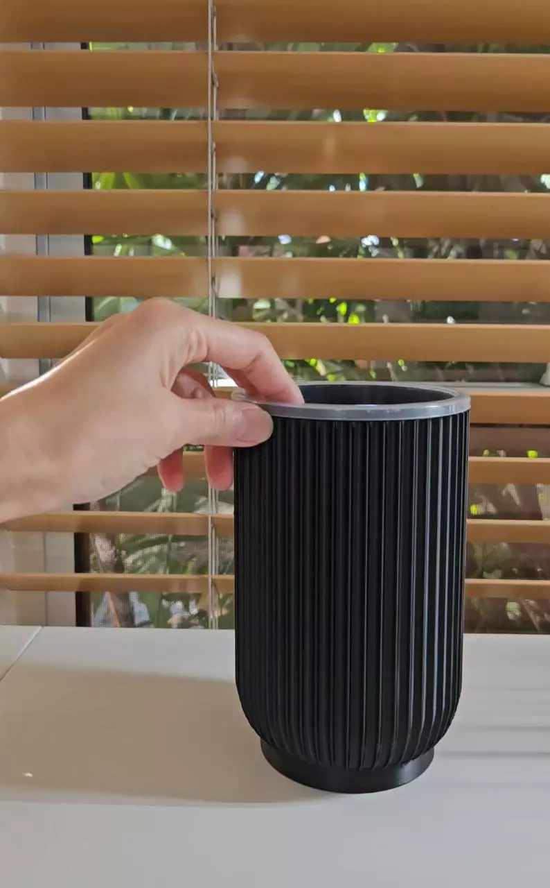 plant/Self watering pot 4" - black-1