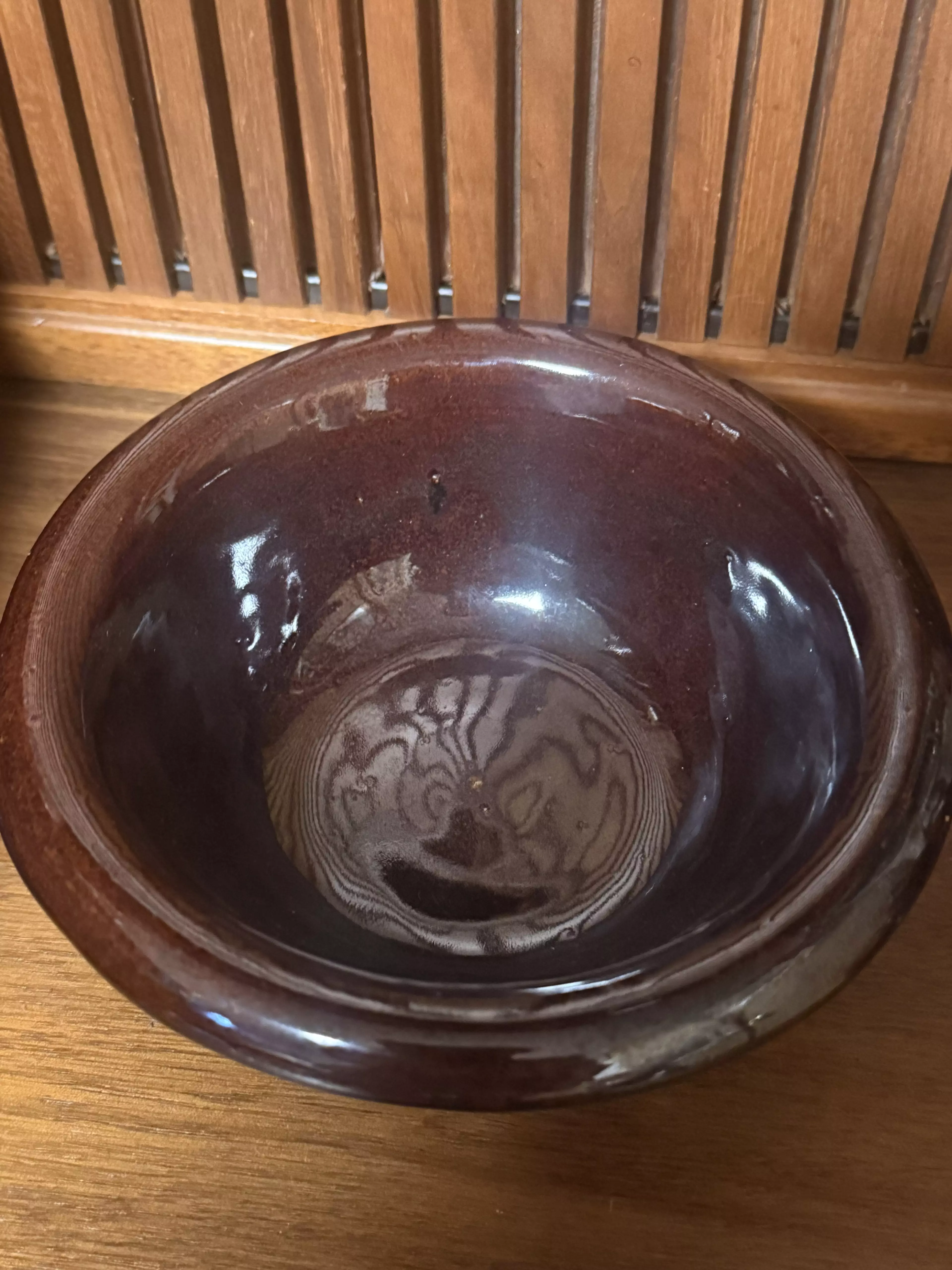 plant/Brown Stoneware Bowl -0