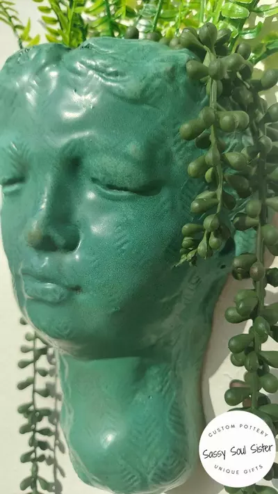 plant/NEW! Aphrodite, Sassy Soul Sister, Ceramic Wall Planter,  Unique Gift, Handmade-1-thumbnail