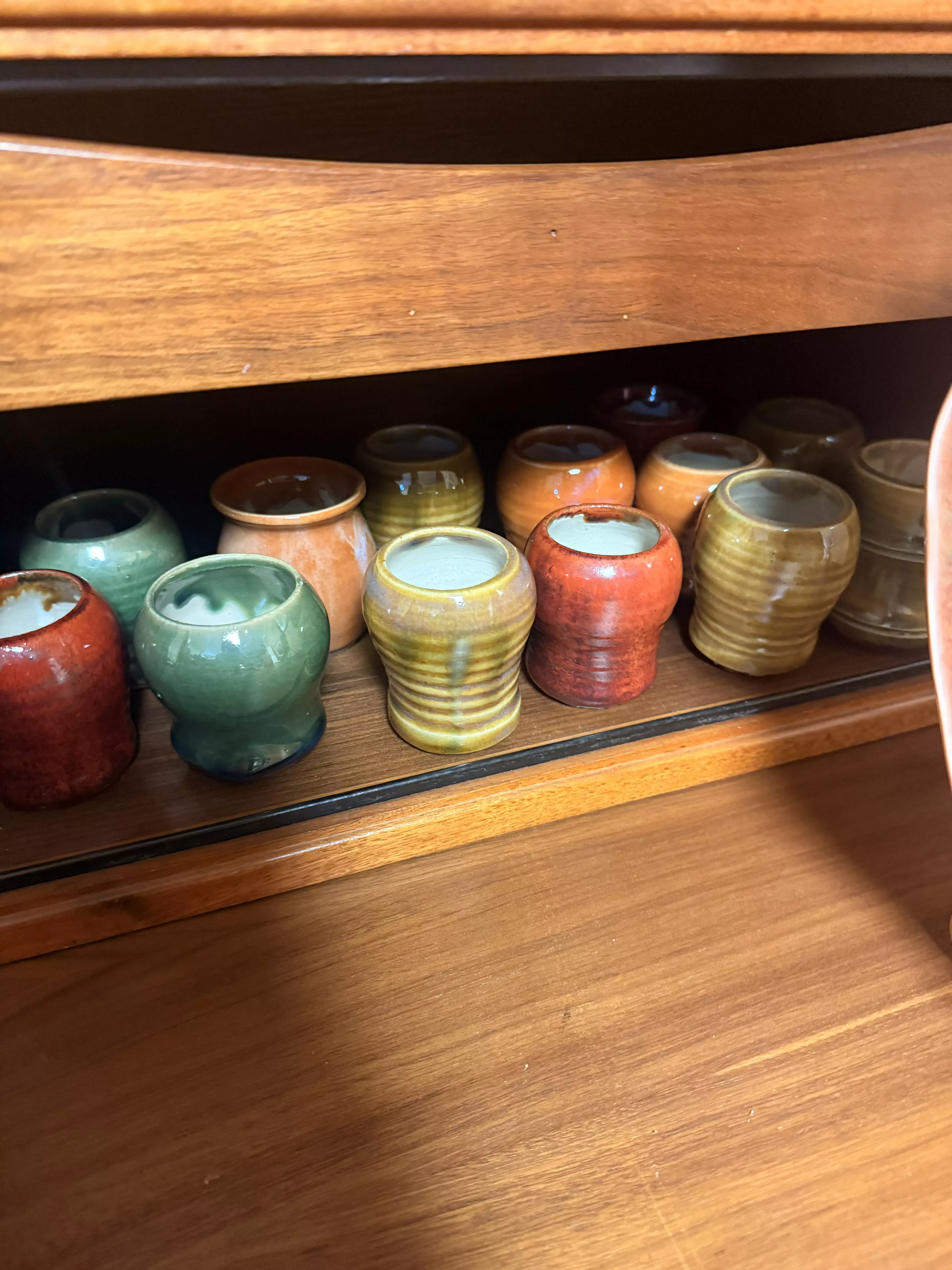 plant/Vintage Glazed Pottery Pots 3 inches -0