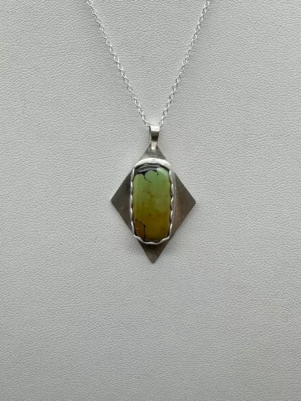 plant/13.6 Carat One of a Kind Natural Spiderweb Turquoise Pendant Necklace-1