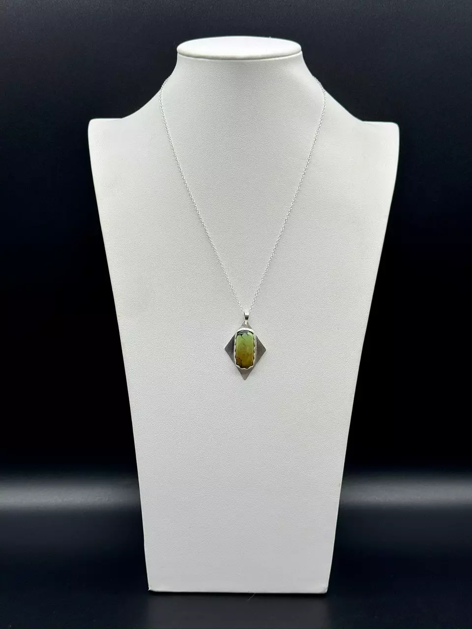 plant/13.6 Carat One of a Kind Natural Spiderweb Turquoise Pendant Necklace-0
