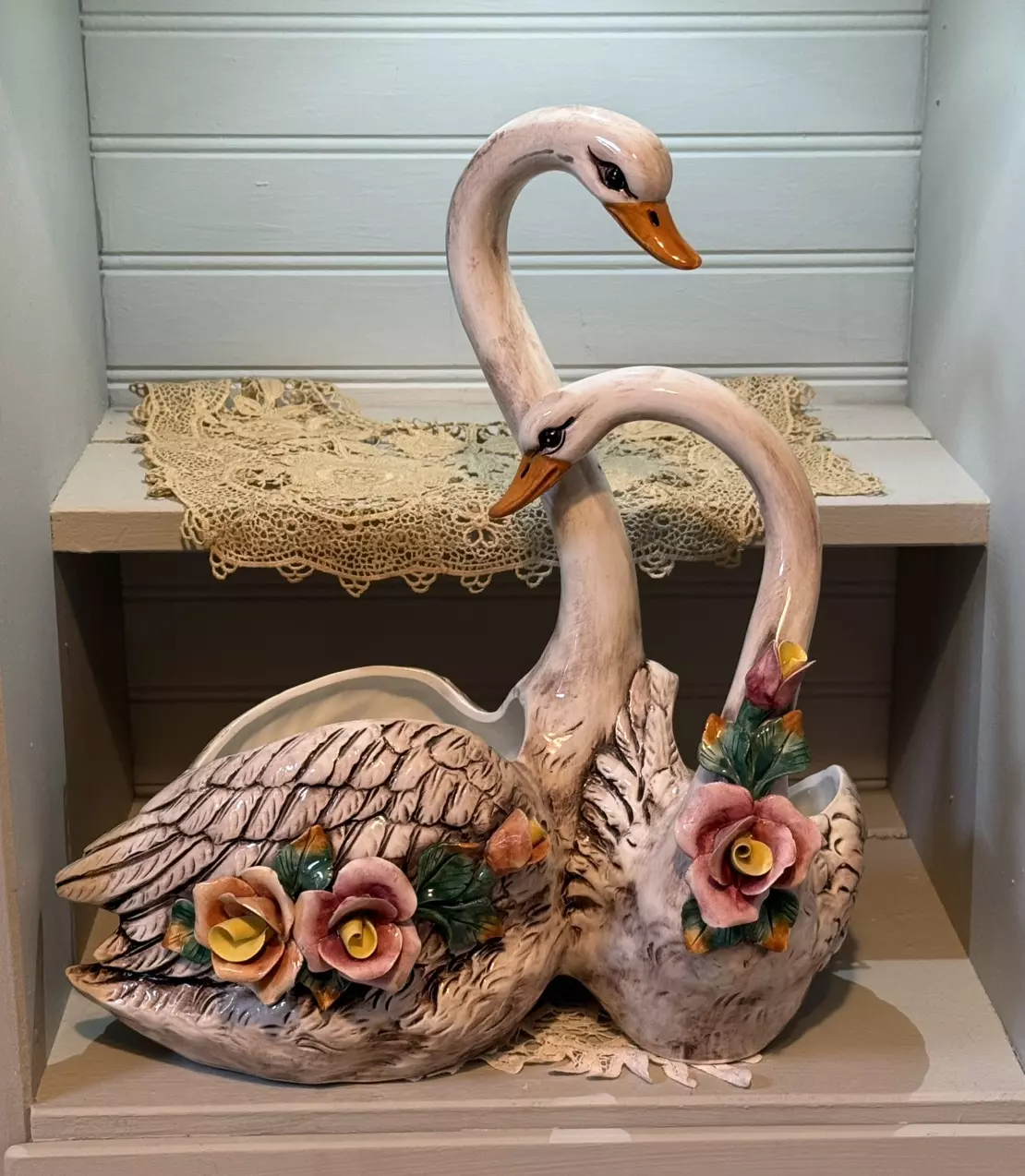 plant/Capodimonte Double Swan Planter-0