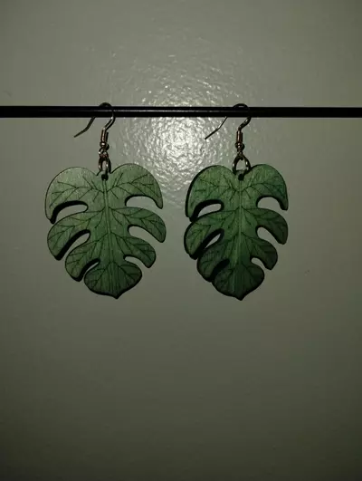 plant/Wooden Bohemian earrings-2-thumbnail