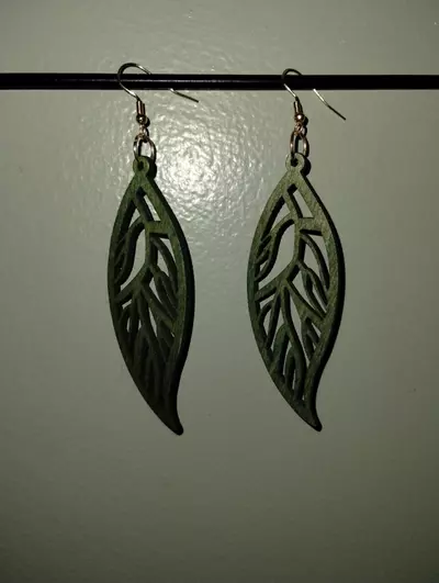 plant/Wooden Bohemian earrings-5-thumbnail