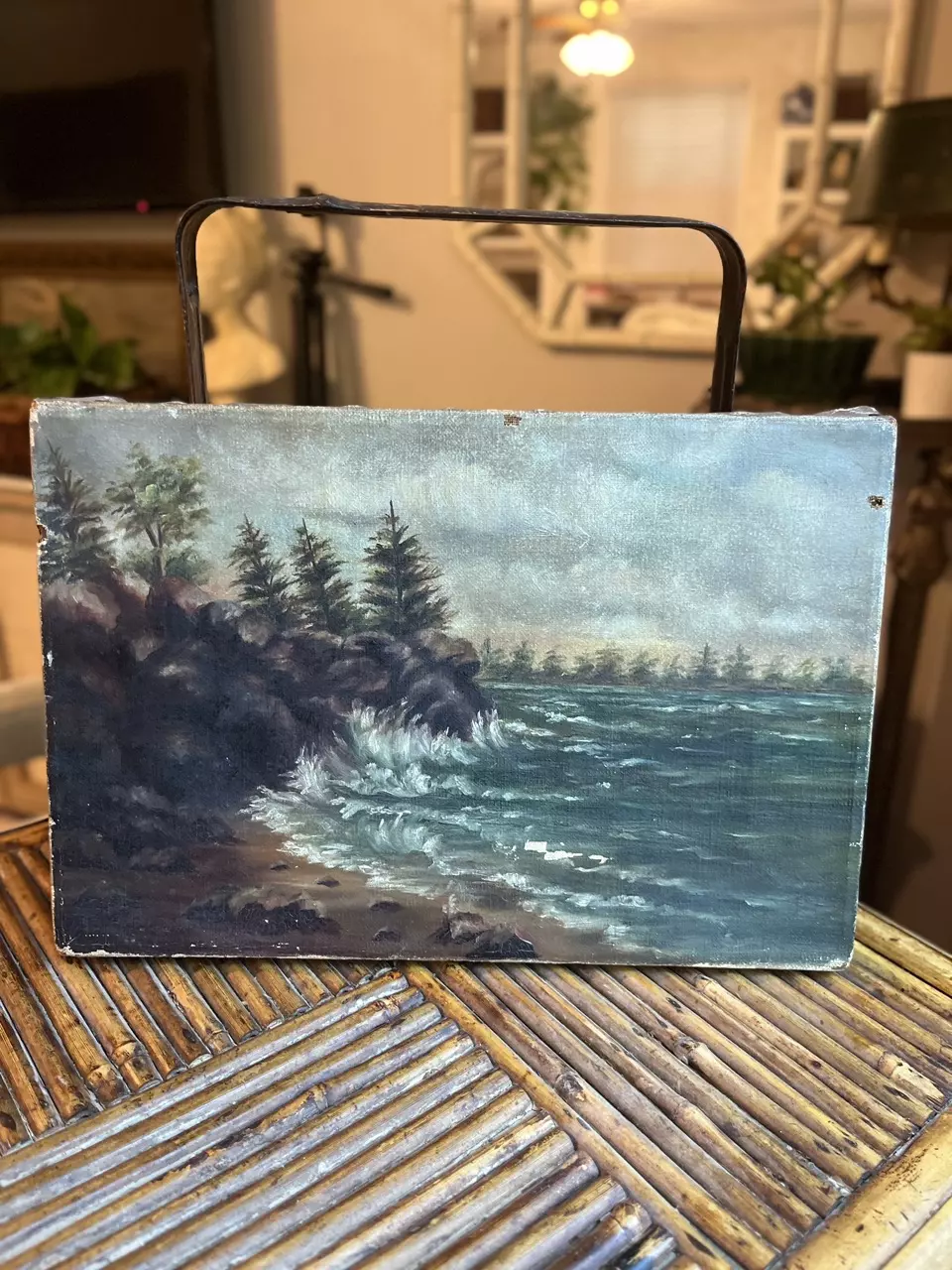 plant/Antique Seascape Painting-1