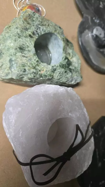 plant/Rose quartz or chrome dioptade candle holders-0-thumbnail