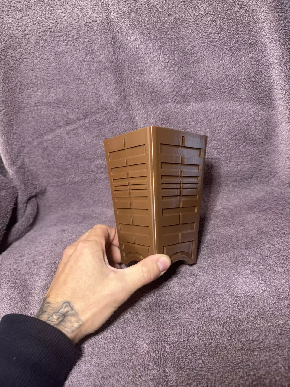 plant/3x3 cascade pot brown-1