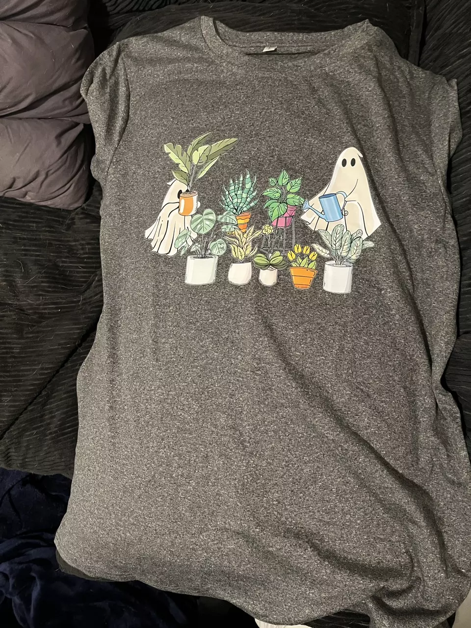plant/SPOOKY plantie ghost crew neck Tshirt LG-1