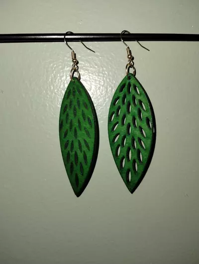 plant/Wooden Bohemian earrings-4-thumbnail
