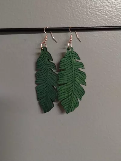 plant/Wooden Bohemian earrings-0-thumbnail