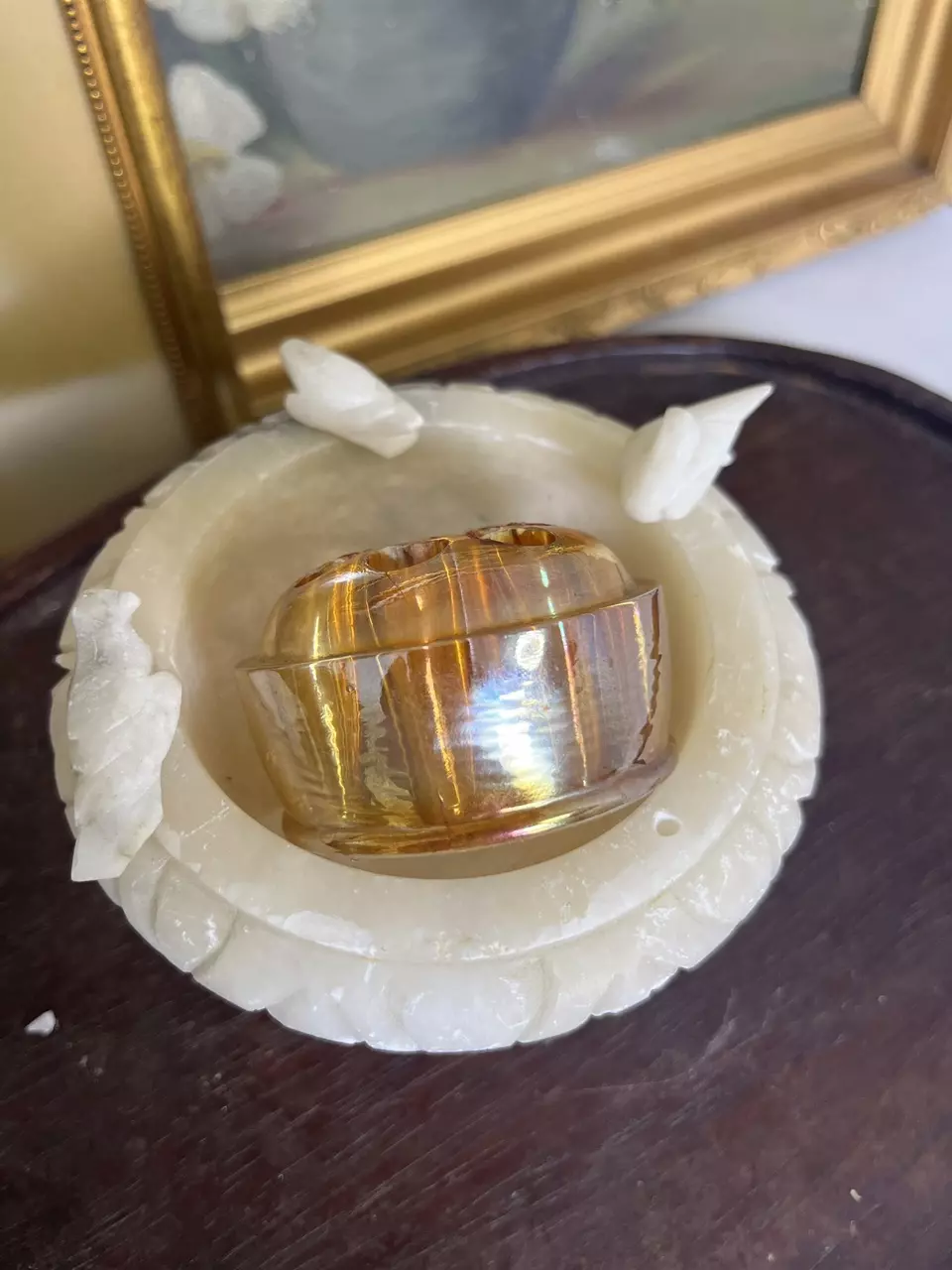 plant/Amber Glass flower frog-1