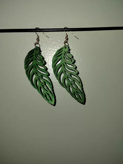 plant/Wooden Bohemian earrings-2-thumbnail