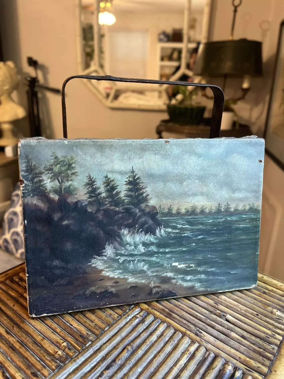 plant/Antique Seascape Painting-0