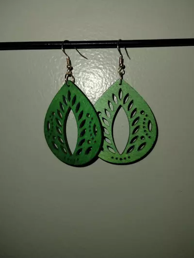 plant/Wooden Bohemian earrings-0-thumbnail
