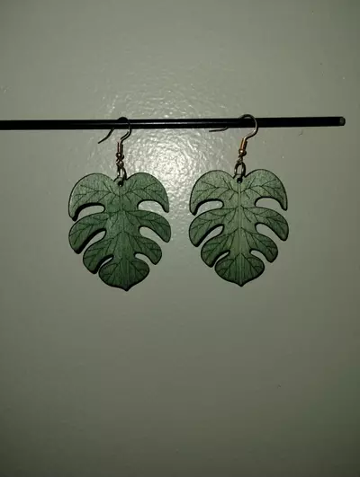 plant/Wooden Bohemian earrings-0-thumbnail
