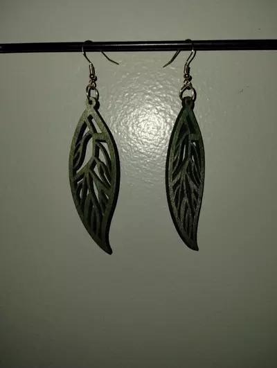 plant/Wooden Bohemian earrings-3-thumbnail