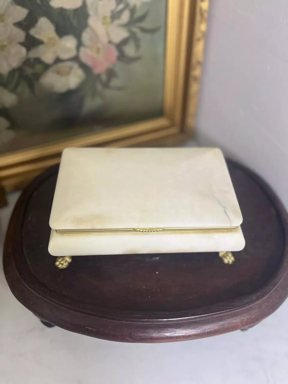 plant/1960’s Vintage Alabaster Box-2