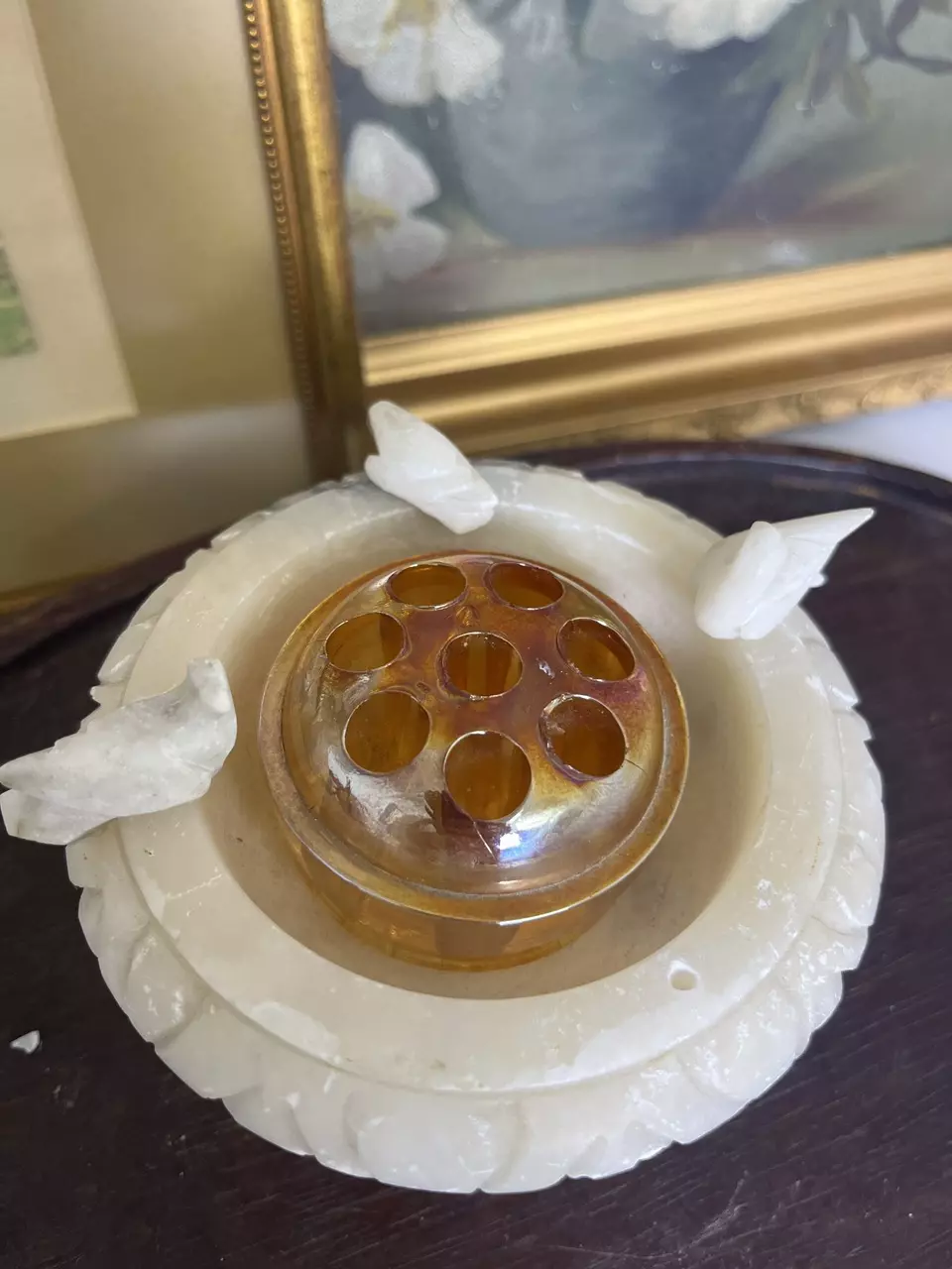 plant/Amber Glass flower frog-0
