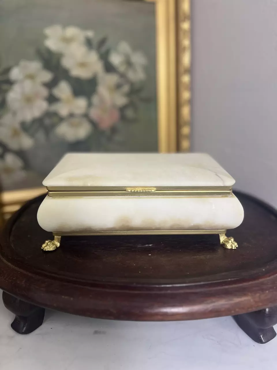 plant/1960’s Vintage Alabaster Box-0