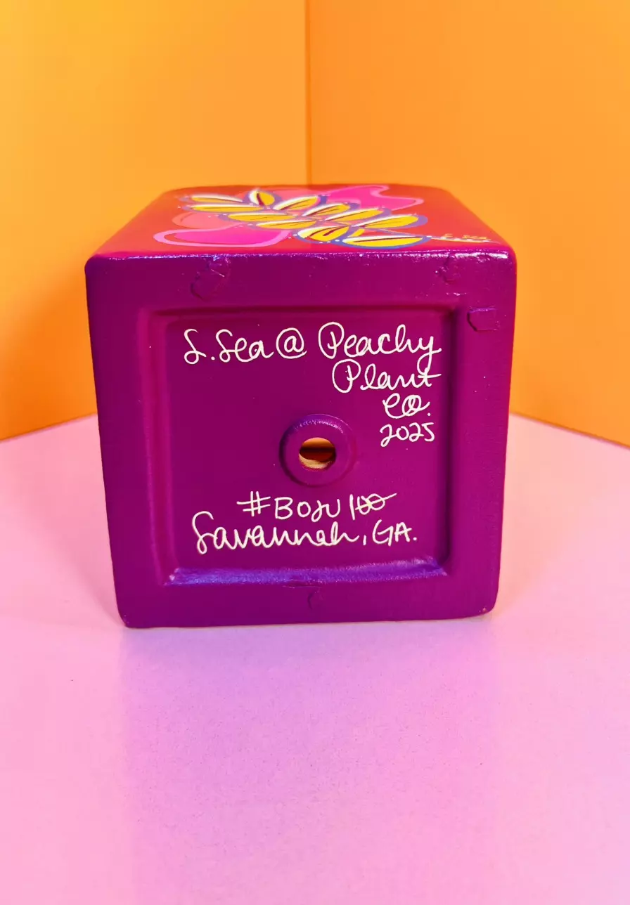 plant/Hand Painted Square Pot 4 in. | Berry Punch #BOJU100-8