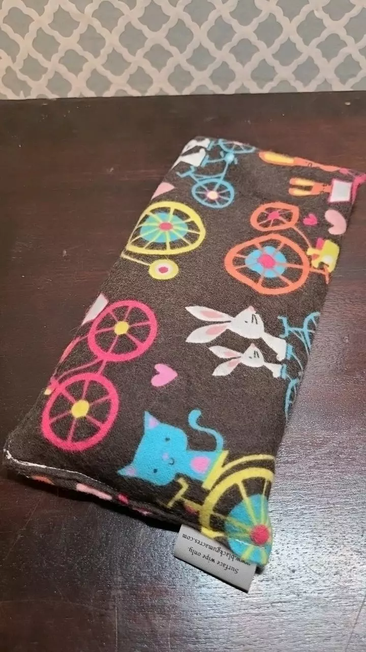 plant/Handmade Small Rice Hot/ Cold Comfort Pack 8"x3.5" (EXACT Item) Biking Animals-1