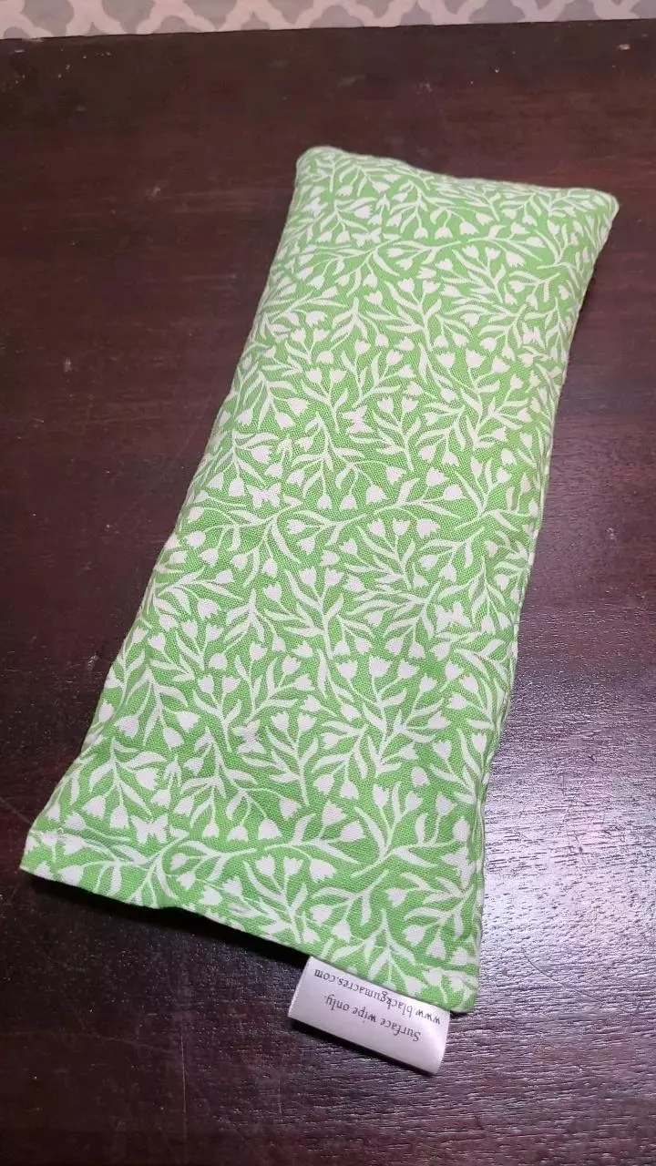 plant/Handmade Small Rice Hot/ Cold Comfort Pack 8"x3.5" (EXACT Item) Green Floral-1