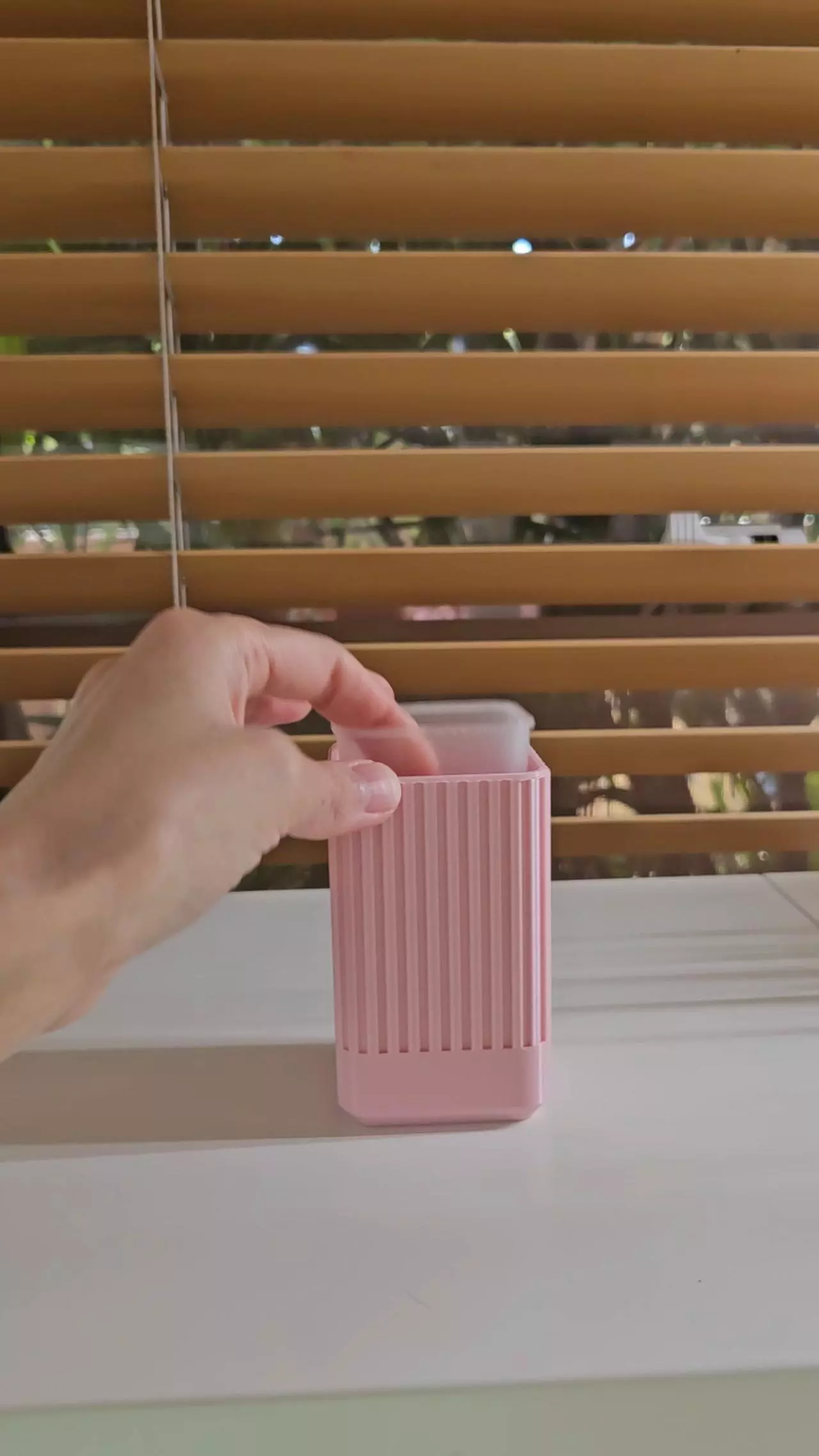 plant/Light pink self watering pot 2"-1