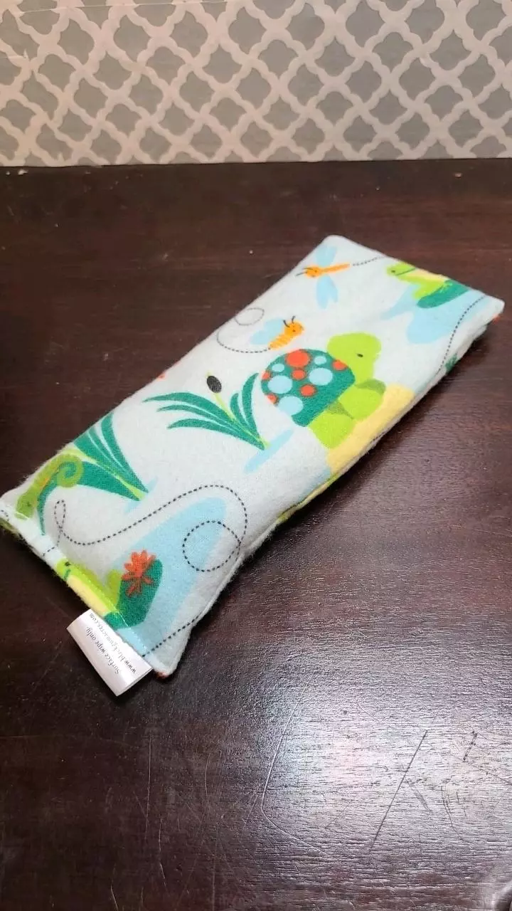 plant/Handmade Small Rice Hot/ Cold Comfort Pack 8"x3.5" (EXACT Item) Turtles and Fish-0