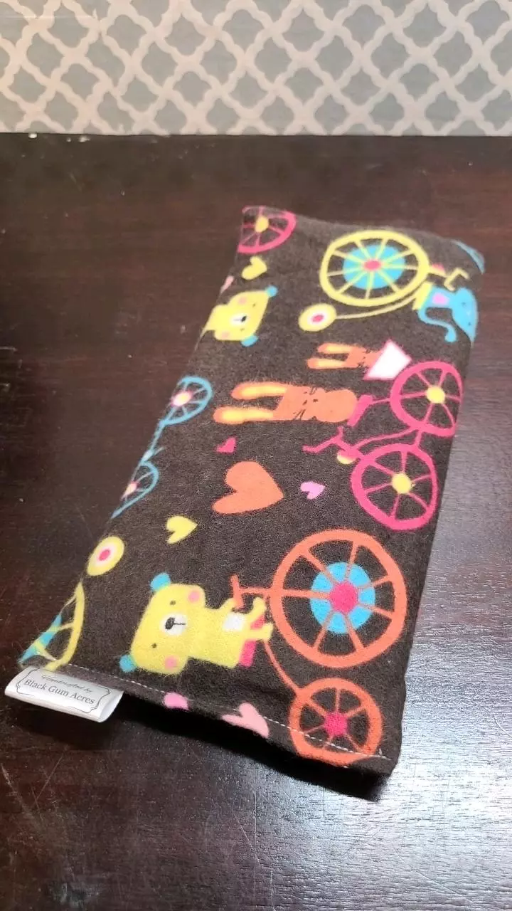 plant/Handmade Small Rice Hot/ Cold Comfort Pack 8"x3.5" (EXACT Item) Biking Animals-0