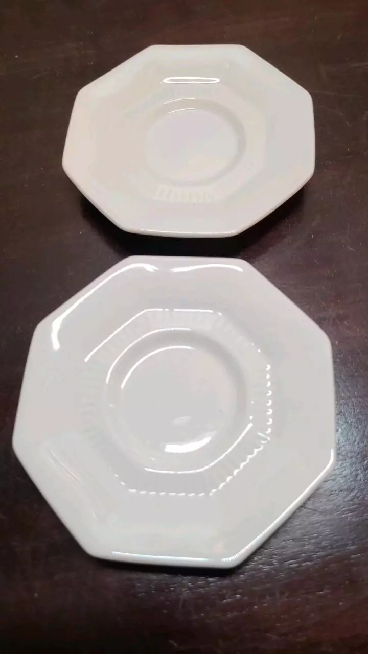 plant/Vintage Ironstone Cream 4.5" Saucers Pair of 2-0
