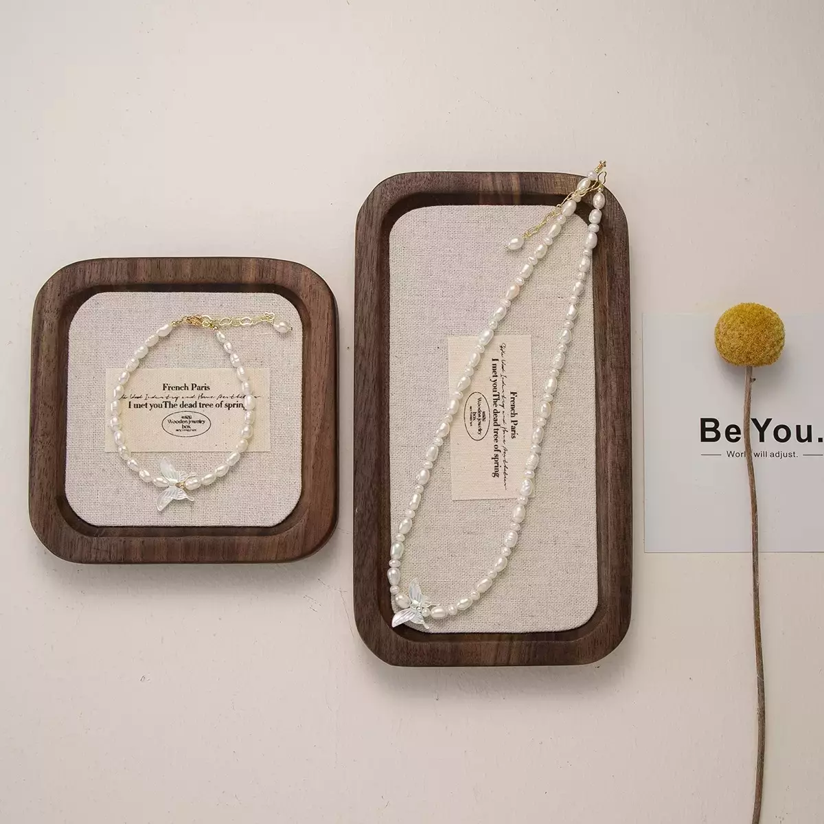 plant/Butterfly necklace and bracelet to choose no pearls including-3