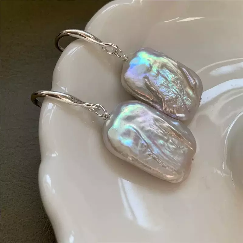 plant/S925 big square earrings accessories no pearls including-0
