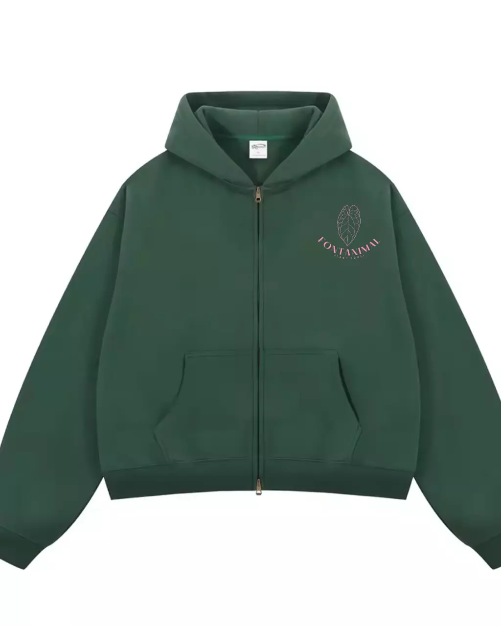 free_shipping/GREEN/PINK ZIP UP HODDIE (XXL)-1