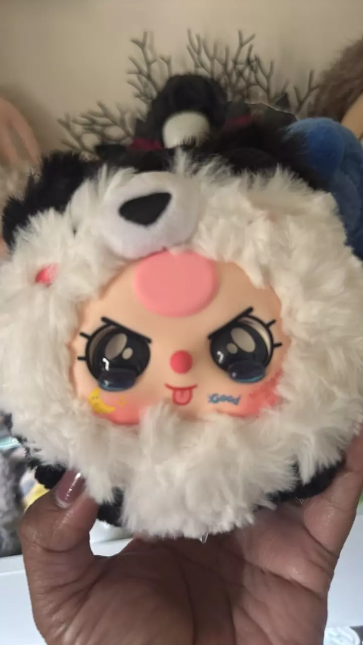 plant/Baby three head, zipper bag, cute black, and white fox-0