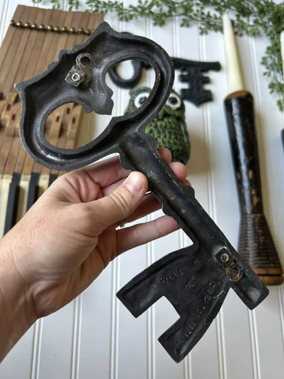 plant/Two vintage metal keys-1