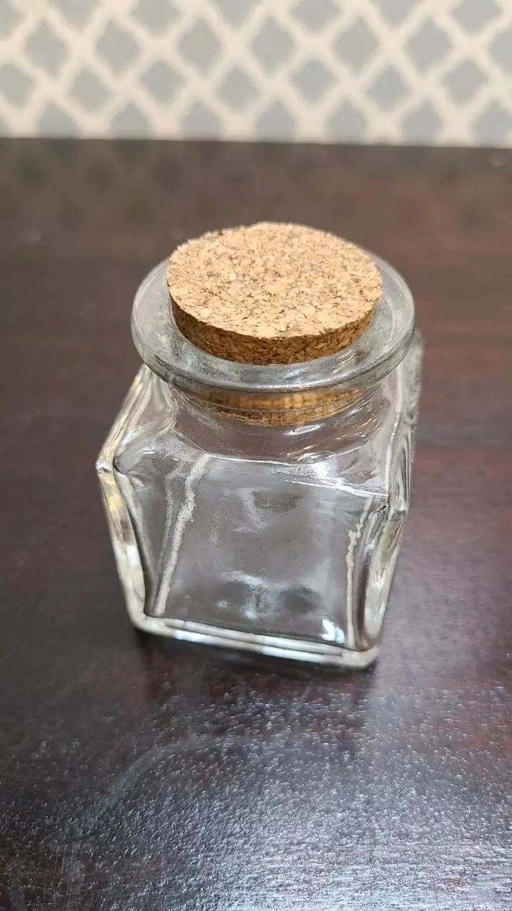 plant/NEW Glass Square Jar with Cork-0