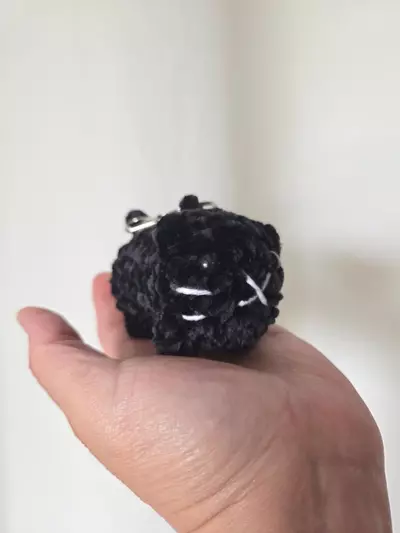 plant/MADE TO ORDER - Black LOAF cat Keychain-0-thumbnail