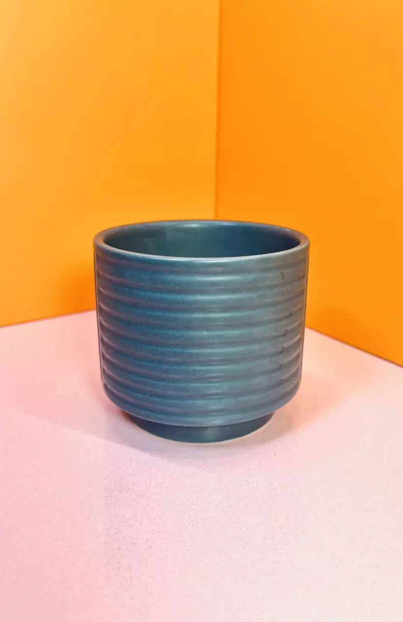 plant/Small Ceramic Geo Pot 3.4 in. | Deep Teal-1