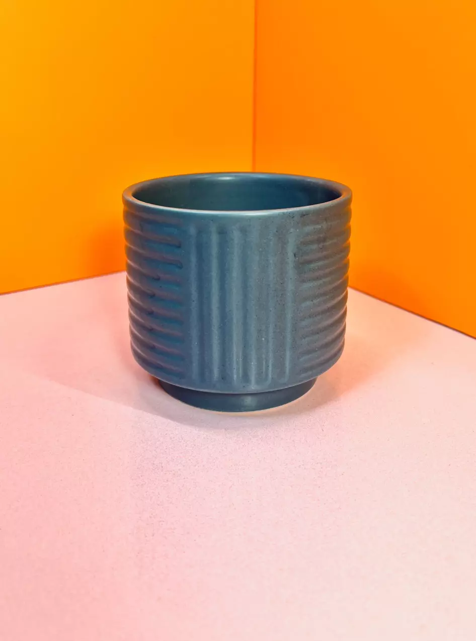 plant/Small Ceramic Geo Pot 3.4 in. | Deep Teal-0