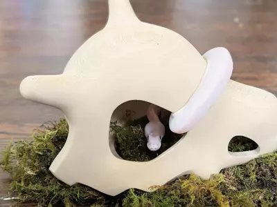 plant/Cute video game themed skull hide for snakes, geckos, and reptile enclosures-1-thumbnail