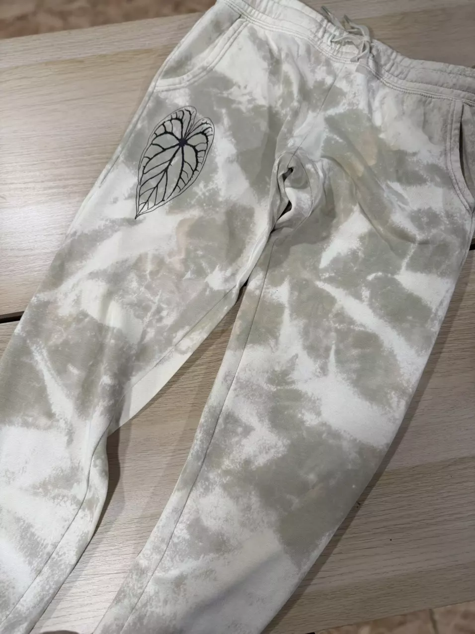 plant/Green women’s style bleached sweats - ready to ship-0