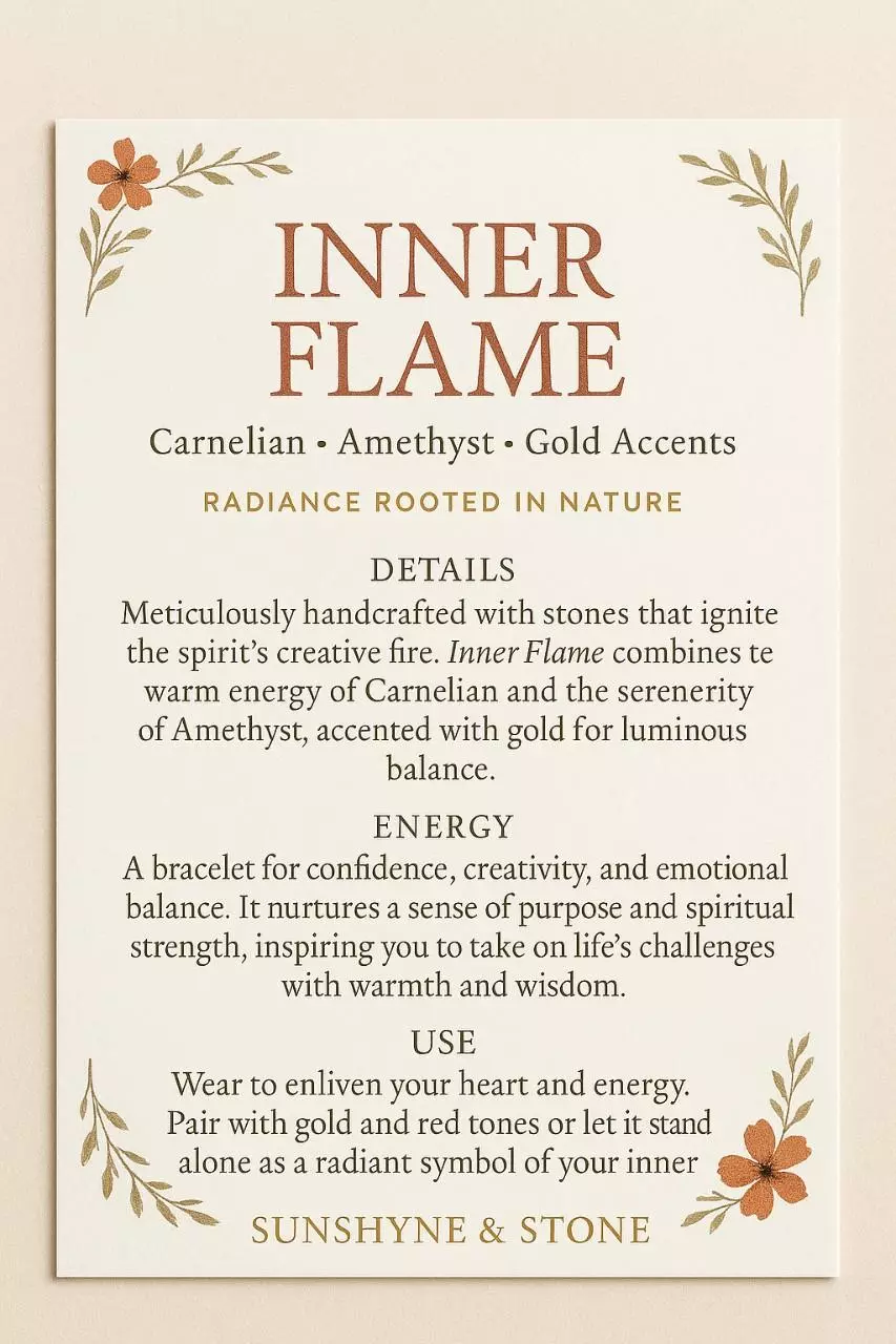 plant/Inner Flame Crystal Bracelet 7.5"-3