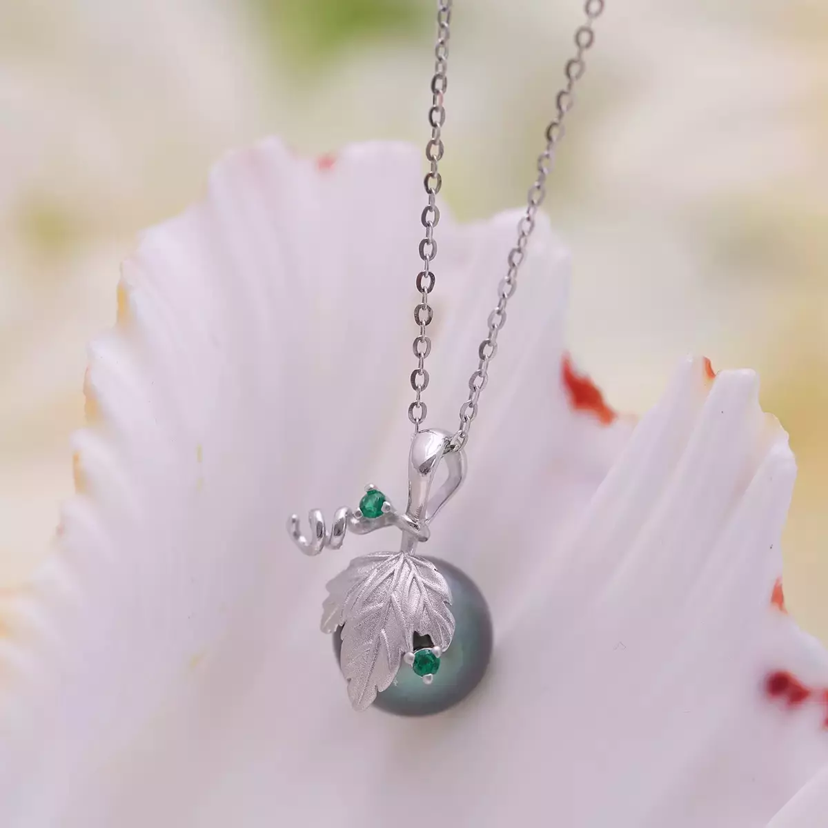 plant/S925 leaf pendant no pearl including-1