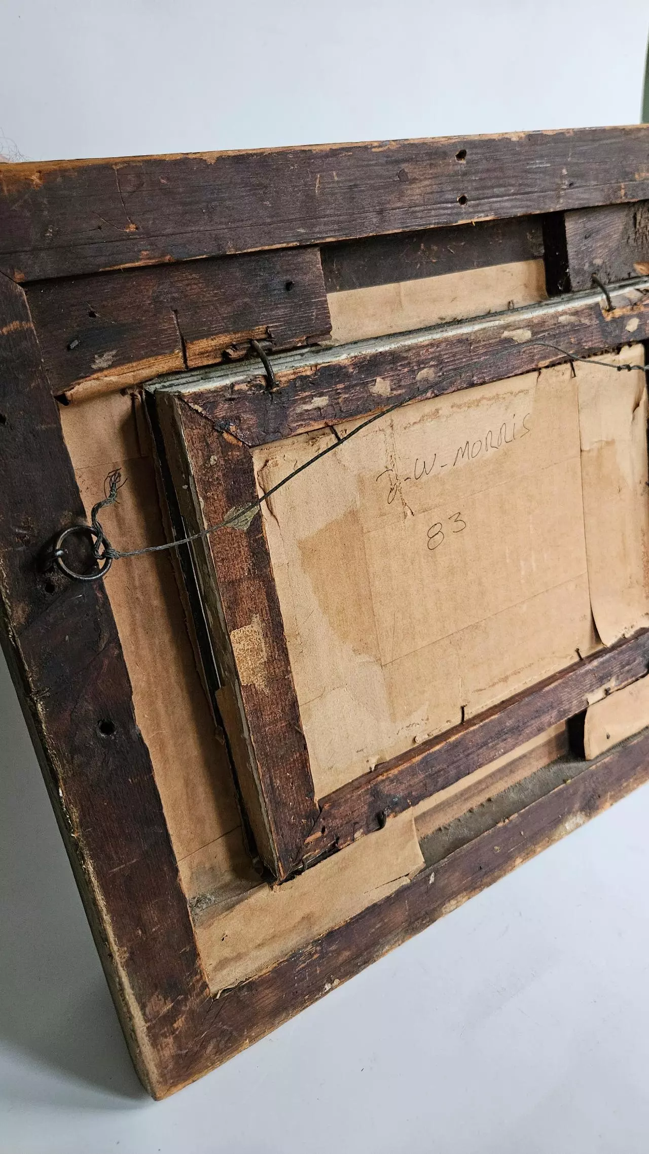 plant/Signed J W Morris Sheep Oil Painting-5