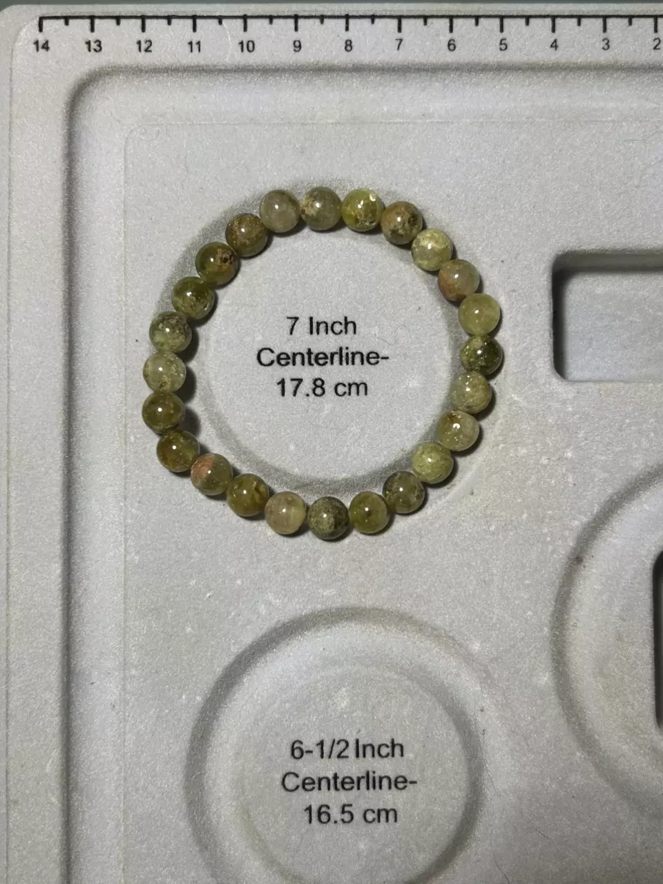 plant/Green Grossular Garnet Stretch Bracelet-1