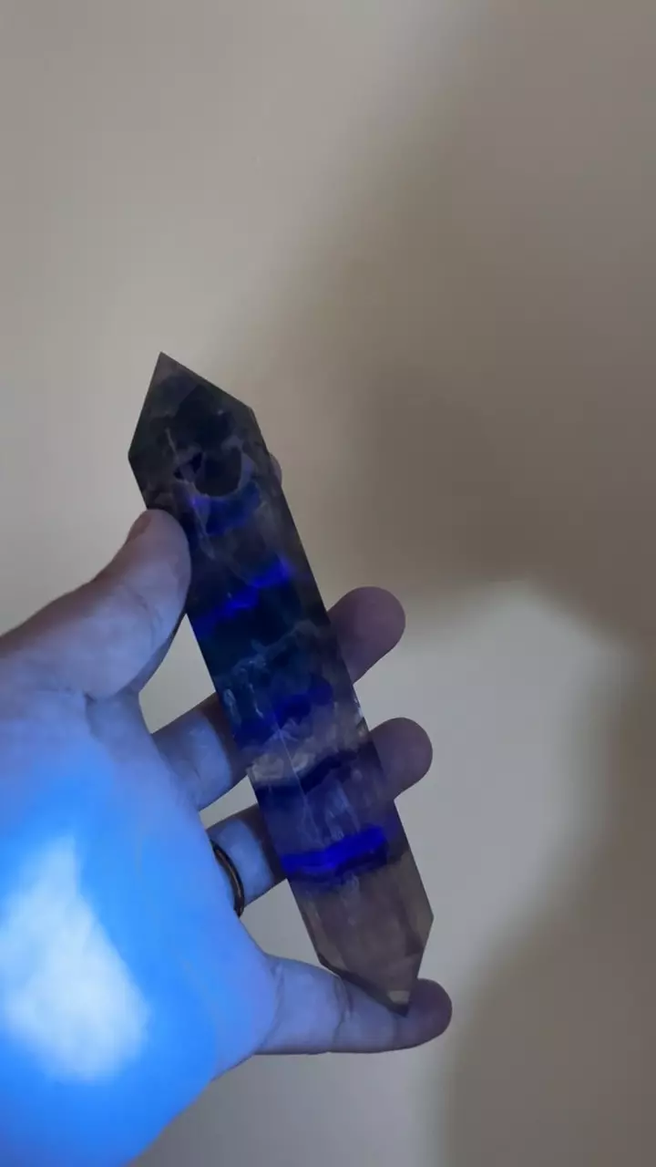 plant/✨ Double-Terminated Fluorite - appc 6”  (UV)✨-2